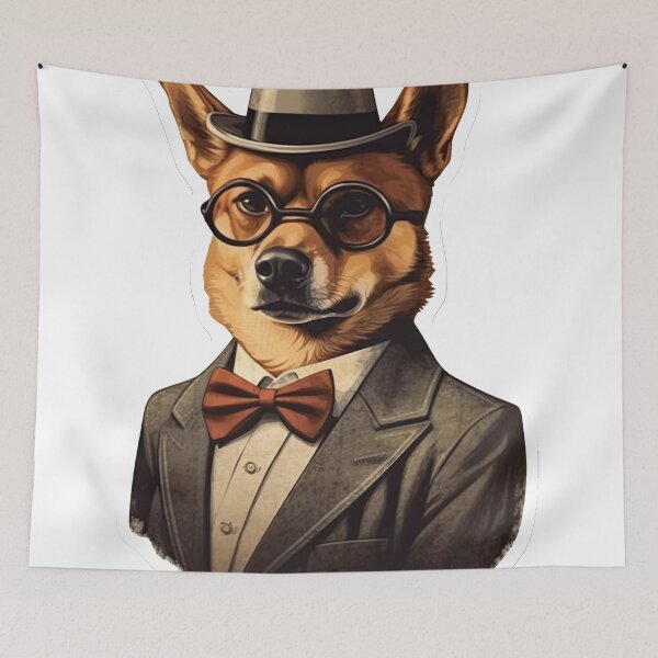 Item preview, dog in hat designed and sold by abmkf.