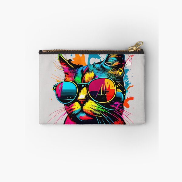 Item preview, Funky bright coloured Cat with sunglasses designed and sold by Nosy is Everything.