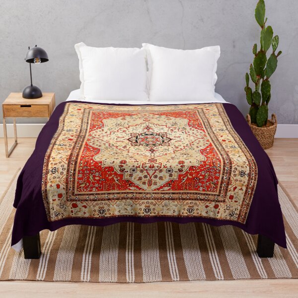 Item preview, Mohtasham Kashan Antique Persian Rug Print Throw Pillow 	 designed and sold by uehaaiamsxm55.