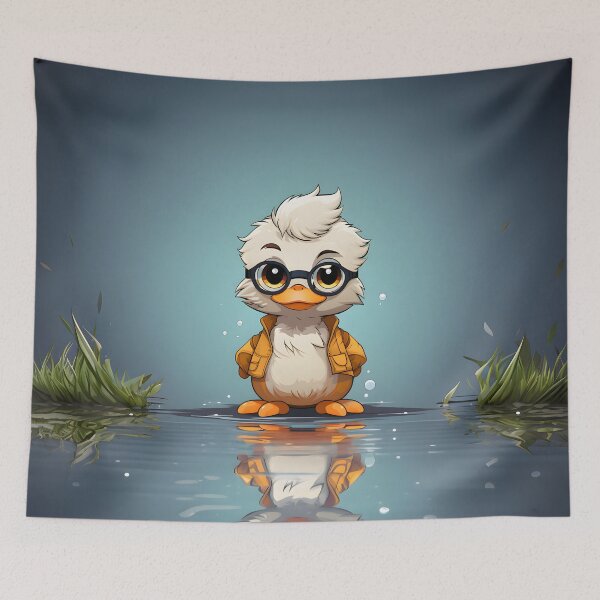 Item preview, Cute Duck wearing a jacket designed and sold by Jamillionaire Shop.