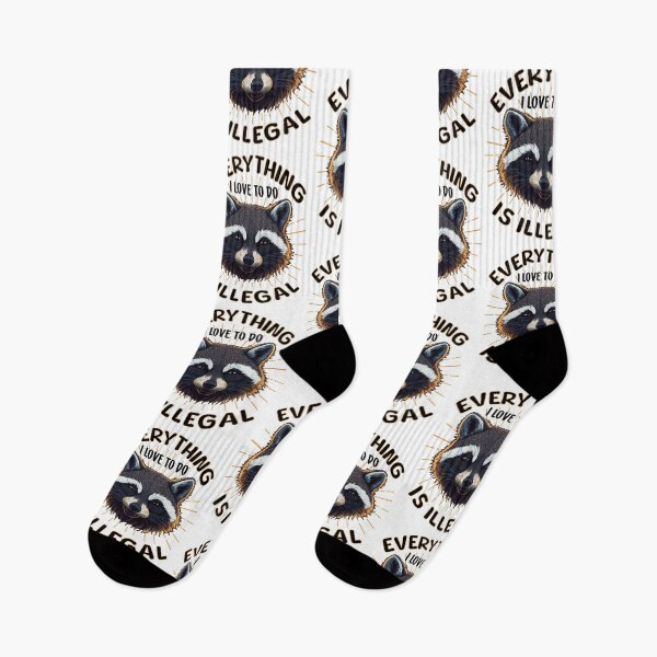 Item preview, Funny Sarcastic Cute Racoon Lover Humor Everything I Love To Do Is Illegal  designed and sold by Bad Kitty Designz.