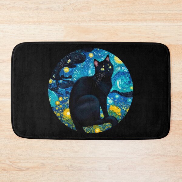 Item preview, Van gogh Starry Night Black Cat designed and sold by Vangoholic.