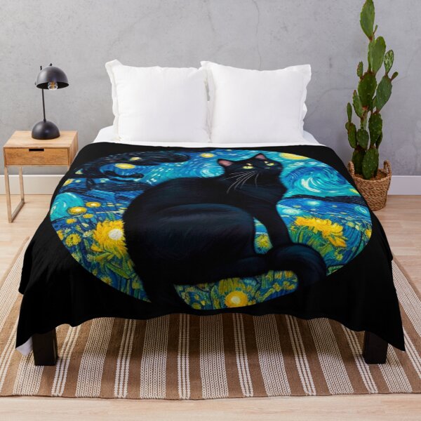 Item preview, Van gogh Starry Night Black Cat designed and sold by Vangoholic.