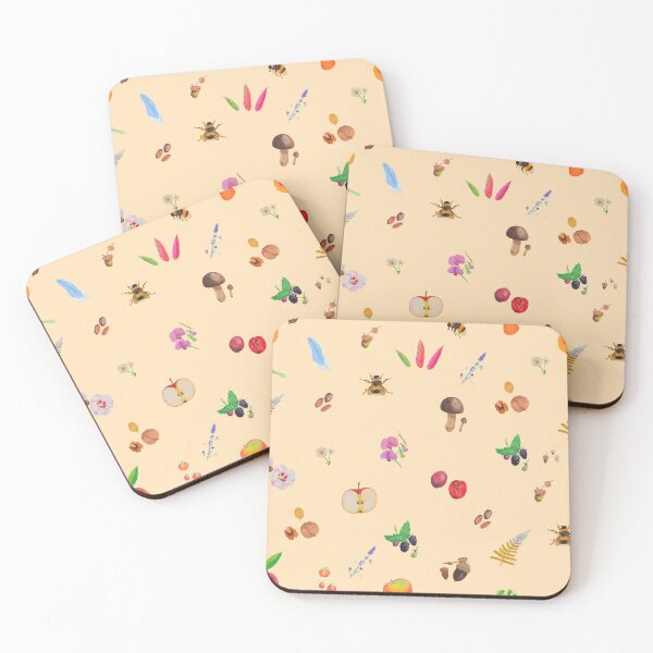 Item preview, Cottage core gouache painting repeated pattern : cream bg designed and sold by Maysoulrose.