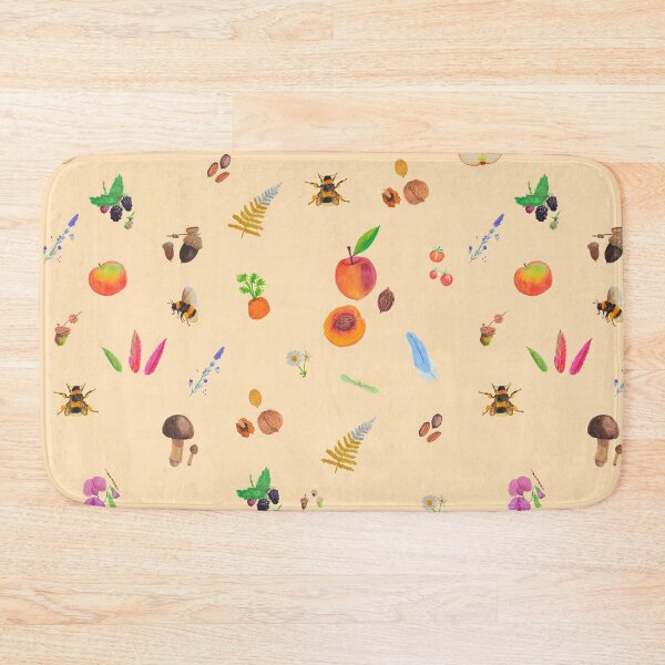 Item preview, Cottage core gouache painting repeated pattern : cream bg designed and sold by Maysoulrose.