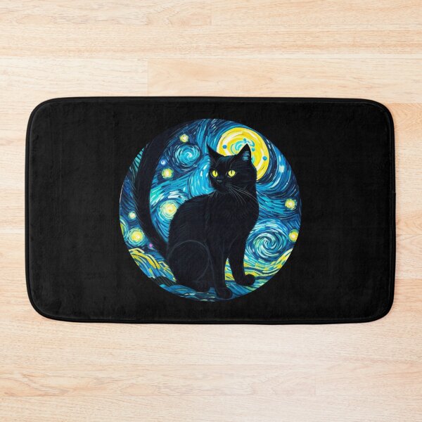 Item preview, Van gogh Starry Night Black Cat designed and sold by Vangoholic.