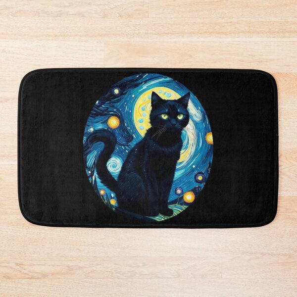 Item preview, Van gogh Starry Night Black Cat designed and sold by Vangoholic.
