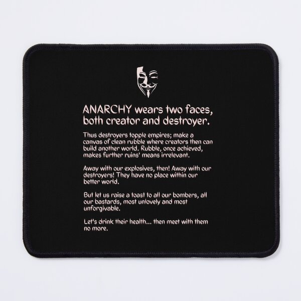 Item preview, V for Vendetta anarchy faces full quote (light) designed and sold by dragonlisperer.