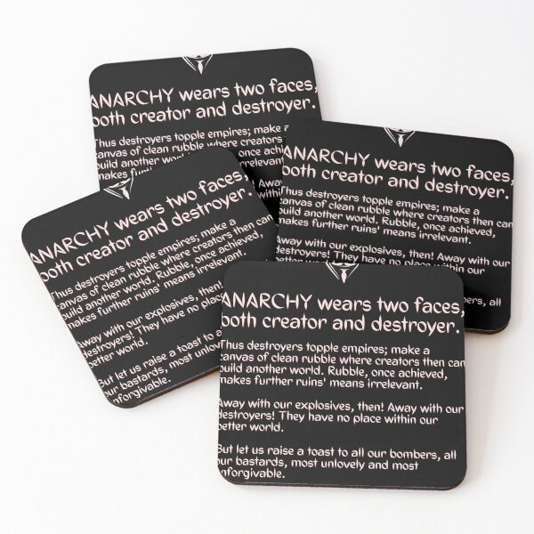Item preview, V for Vendetta anarchy faces full quote (light) designed and sold by dragonlisperer.