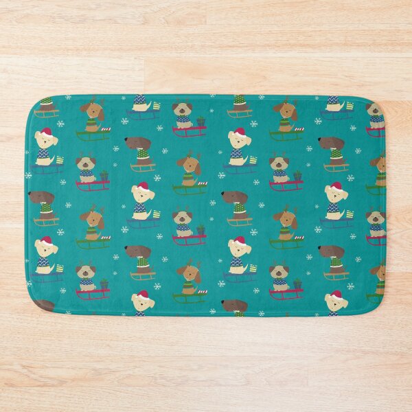 Item preview, Cute Christmas Holiday Dogs on Sleds Pattern designed and sold by sweetbelle.