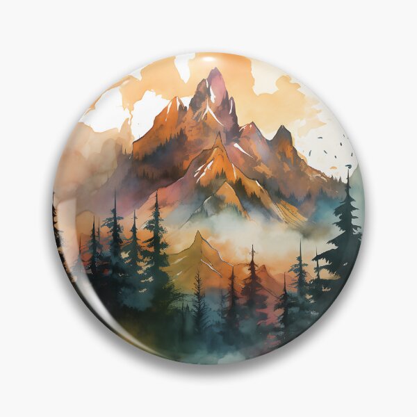 Item preview, Watercolor Mountain and Trees Illustration | A Peaceful and Serene Way to Add a Touch of Nature to Your Home designed and sold by samuelpinzon.