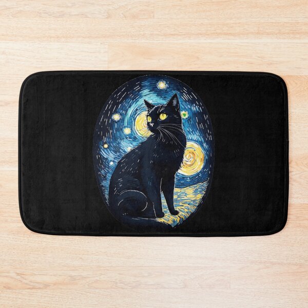 Item preview, Van gogh Starry Night Black Cat designed and sold by Vangoholic.