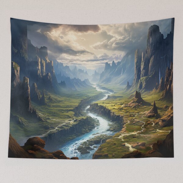 Item preview, Majestic Landscape of Valley with Steep Cliffs designed and sold by AC-625.