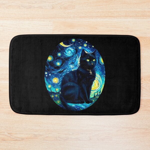 Item preview, Van gogh Starry Night Black Cat designed and sold by Vangoholic.