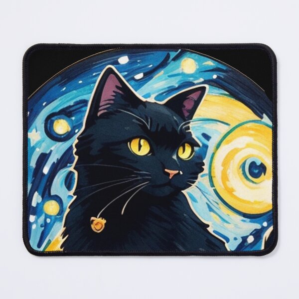 Item preview, Van gogh Starry Night Black Cat designed and sold by Vangoholic.
