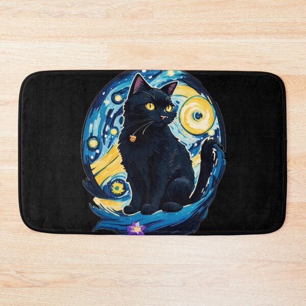 Item preview, Van gogh Starry Night Black Cat designed and sold by Vangoholic.