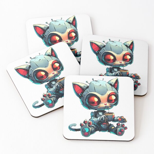 Item preview, Robo-Cat Drinking Coffee! designed and sold by kukamatsu.