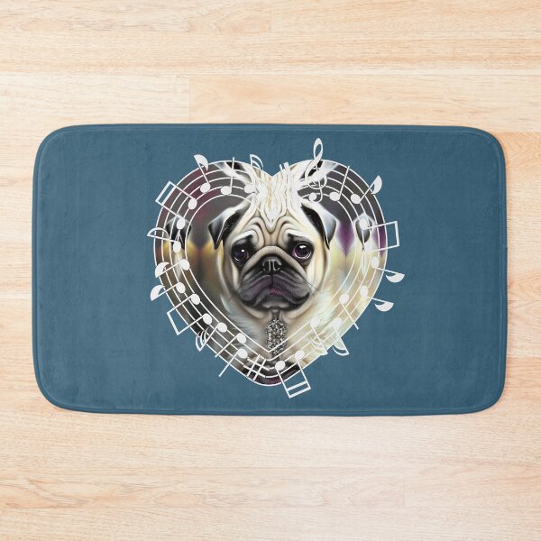 Item preview, Pug in a musical heart designed and sold by Artbellachi.