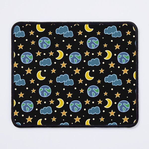 Item preview, Night sky with moon, stars, clouds and planet pattern designed and sold by mariakostory.
