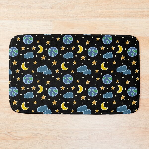 Item preview, Night sky with moon, stars, clouds and planet pattern designed and sold by mariakostory.