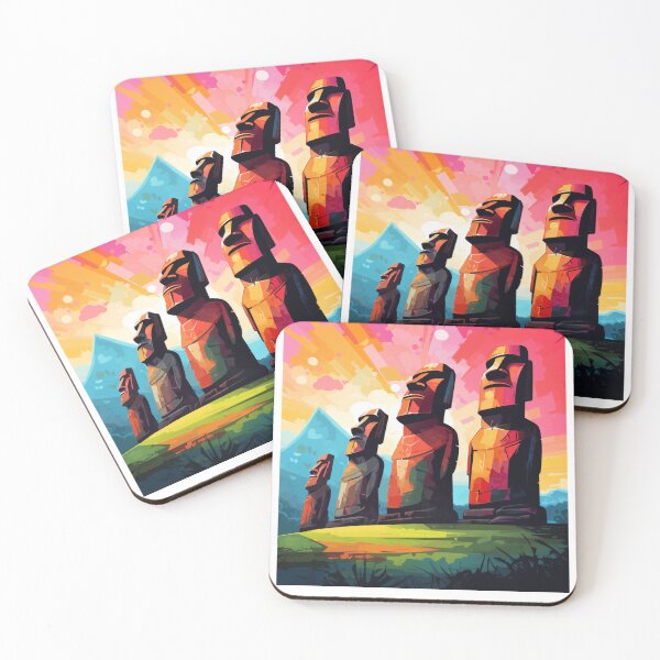 Item preview, A Pop Art Travel Print of Easter Island - Chile designed and sold by StudioRedKoala.