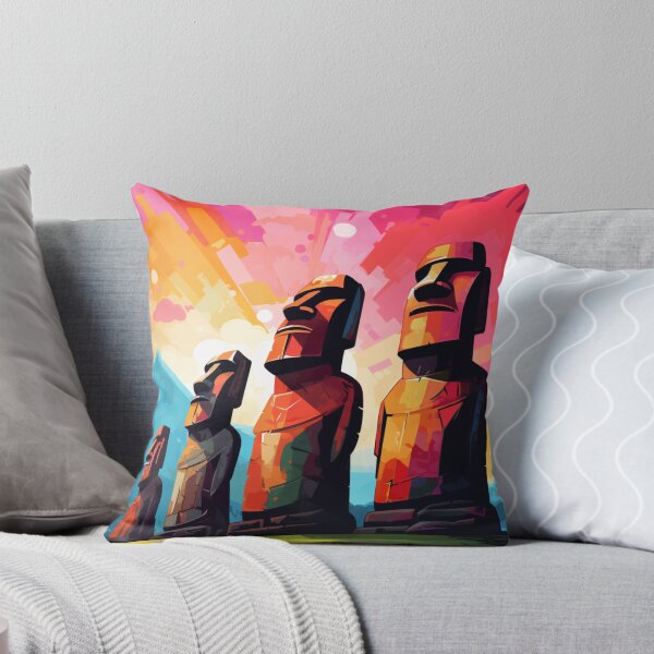 Item preview, A Pop Art Travel Print of Easter Island - Chile designed and sold by StudioRedKoala.