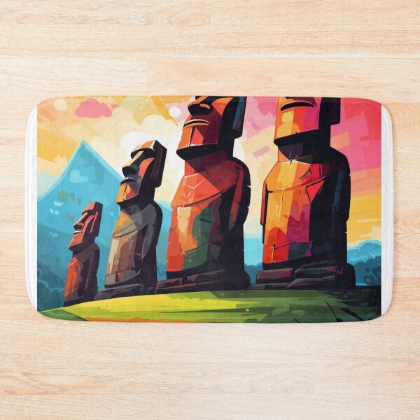 Item preview, A Pop Art Travel Print of Easter Island - Chile designed and sold by StudioRedKoala.