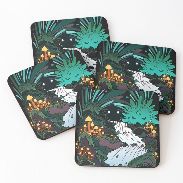 Item preview, Golden mushrooms and green creatures (light) designed and sold by maryallen138.