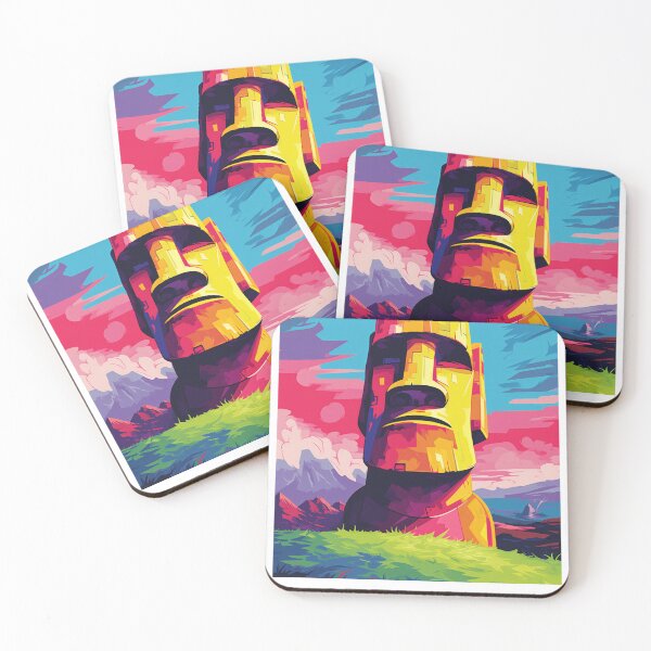 Item preview, A Pop Art Travel Print of Easter Island - Chile designed and sold by StudioRedKoala.