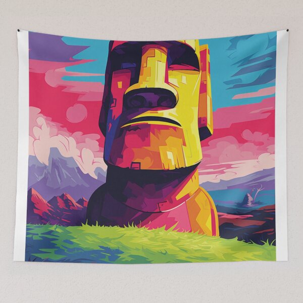 Item preview, A Pop Art Travel Print of Easter Island - Chile designed and sold by StudioRedKoala.