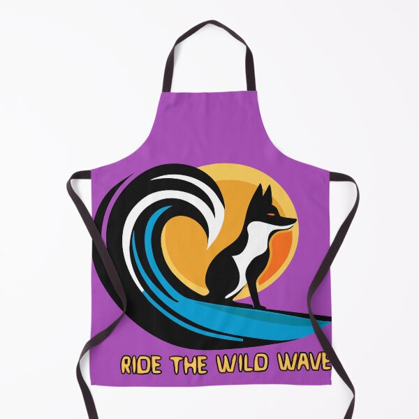 Item preview, logo (Surfing Dog 5) (RIDE THE WILD WAVE) designed and sold by atzek.