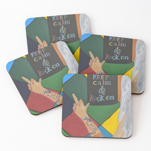 Item preview, Keep Calm and Rock on Silver sister painting designed and sold by SilverSister70.