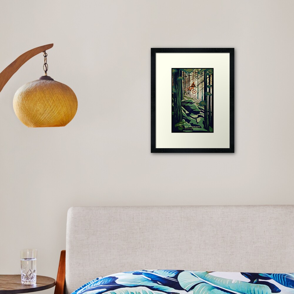MY THERAPY: Mountain Bike! Framed Art Print