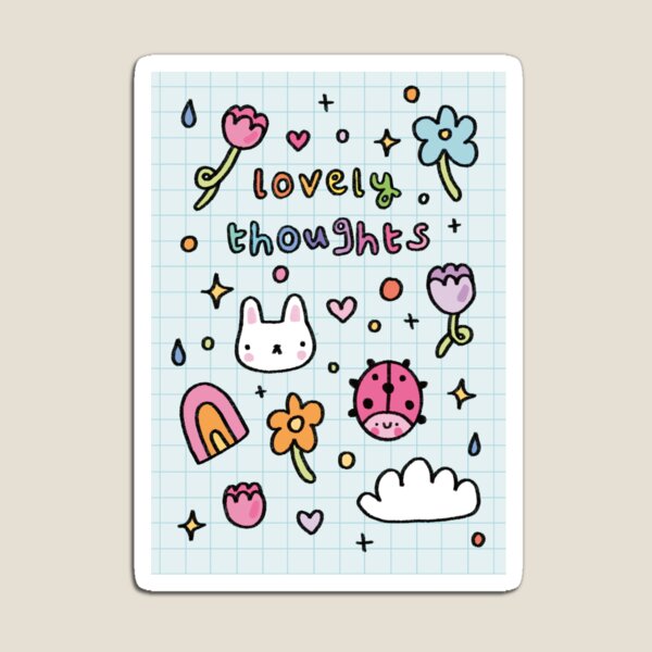 Item preview, lovely thoughts rainbow doodle art  designed and sold by girlscape.