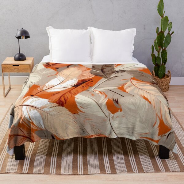 Item preview, Feathers - Coral, rust, beige, cream, silver designed and sold by Highlandkings.