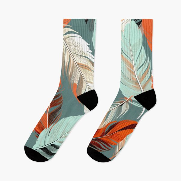 Item preview, Feathers - Coral, teal, beige, gray, silver 2 designed and sold by Highlandkings.