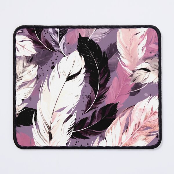 Artikelvorschau, Feathers - Eggplant, blush, gray, silver, black entworfen und verkauft von Highlandkings.
