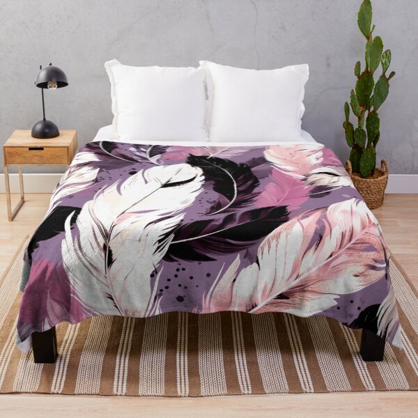 Item preview, Feathers - Eggplant, blush, gray, silver, black designed and sold by Highlandkings.