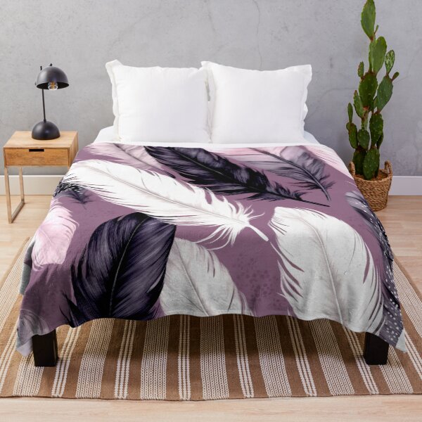 Item preview, Feathers - Eggplant, blush, gray, silver, black 2 designed and sold by Highlandkings.