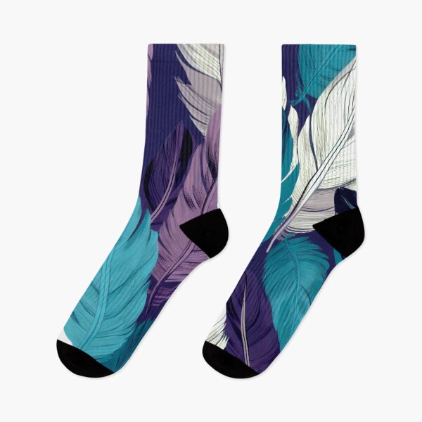 Aperçu de l'œuvre Feathers - Eggplant, teal, blush, gray, silver créée et vendue par Highlandkings.