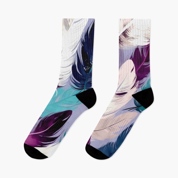 Aperçu de l'œuvre Feathers - Eggplant, teal, blush, gray, silver 2 créée et vendue par Highlandkings.