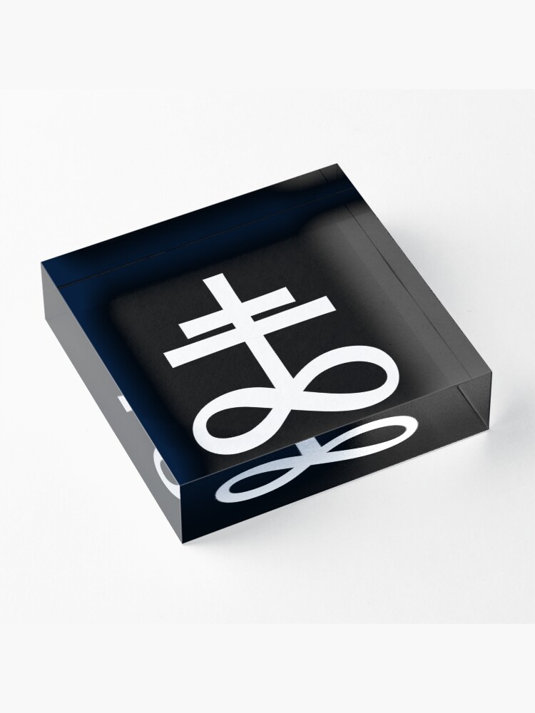 Alternate view of Infinity Cross (in white) Acrylic Block