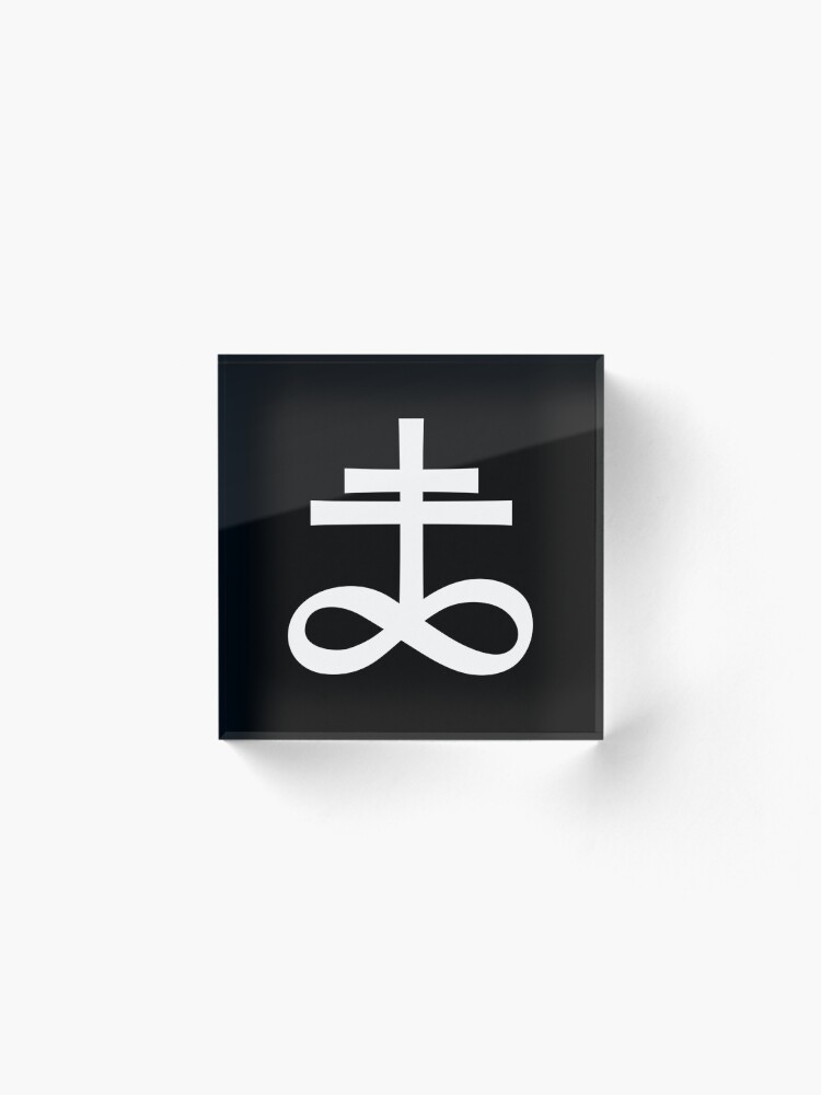 Alternate view of Infinity Cross (in white) Acrylic Block