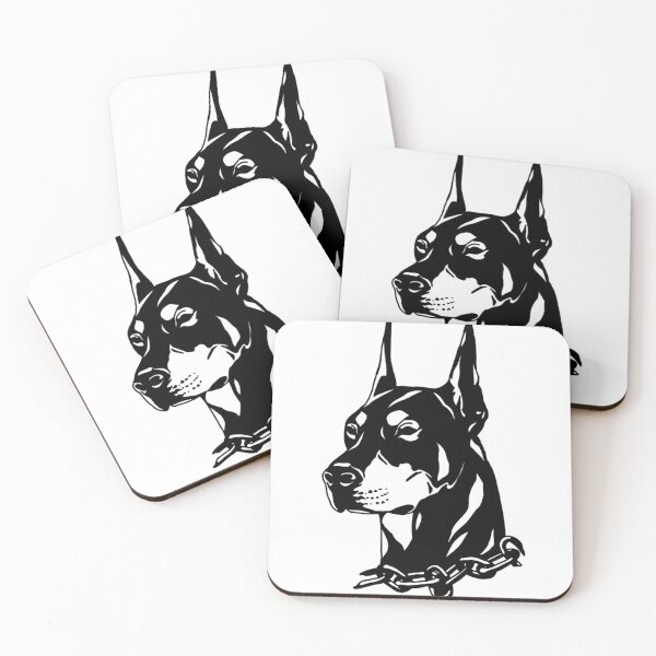 Item preview, Ilustración de dobermann en blanco y negro designed and sold by douglasxz.