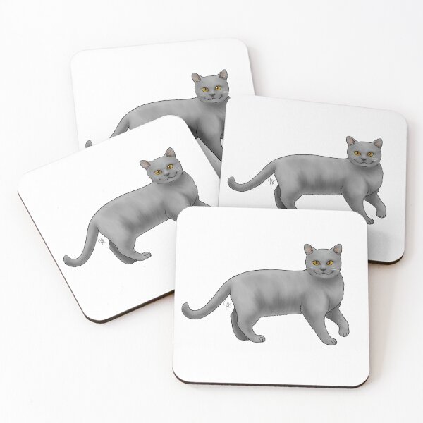 Item preview, Cat - Chartreux Cat - Amber Eyes designed and sold by Jennifer Stolzer.