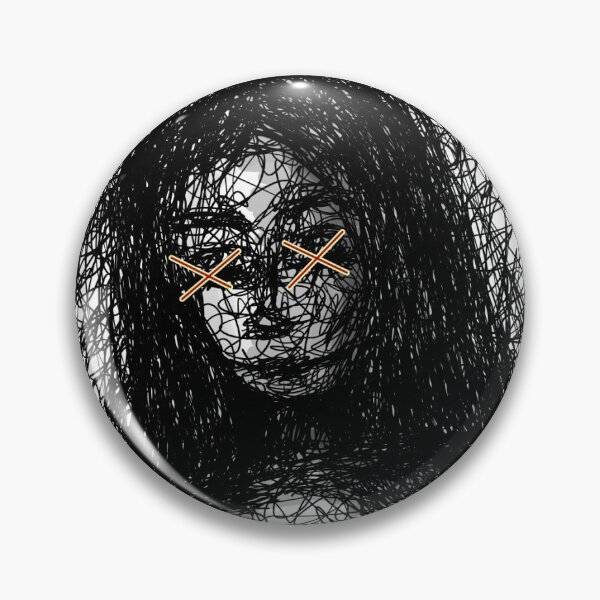 Item preview, Busyhead: Black and White Messy Scribble Woman designed and sold by saragrunblatt19.