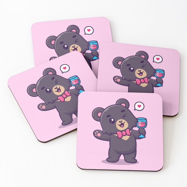 Item preview, Cute Black Bear Drinking Juice - Cartoon Vector Icon Illustration designed and sold by hjian8219.