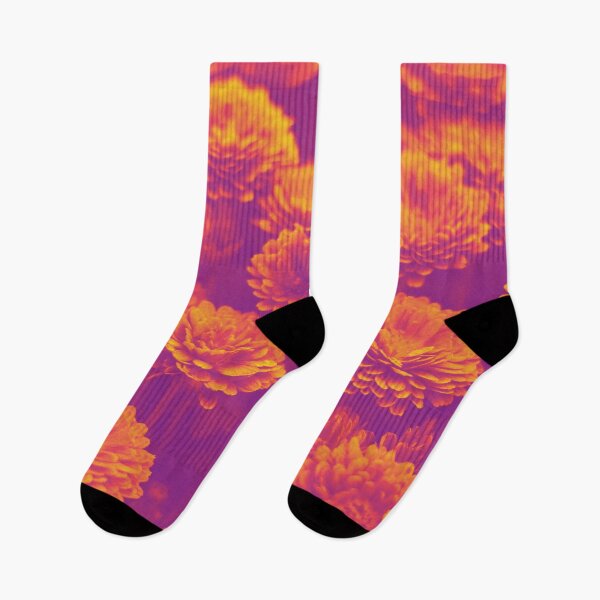 Item preview, Psychedelic Aesthetic Flowers in Orange and Violet designed and sold by Trish Dish.