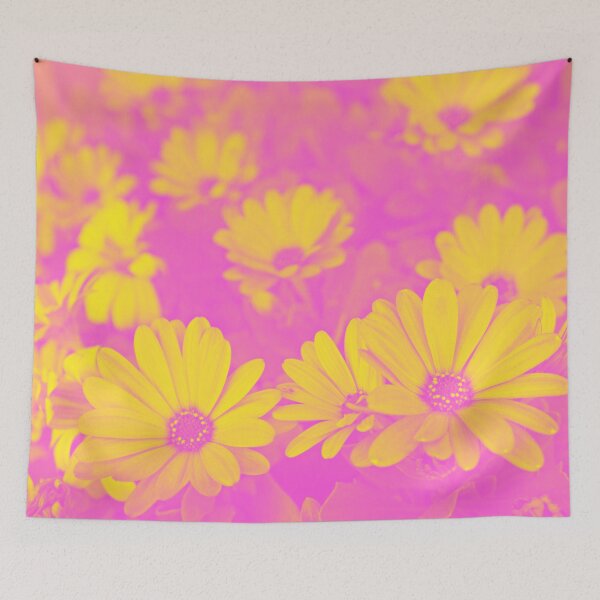 Item preview, Dorm Room Pink Art - Color Trip Psychedelic Aesthetic Daisies designed and sold by Trish Dish.