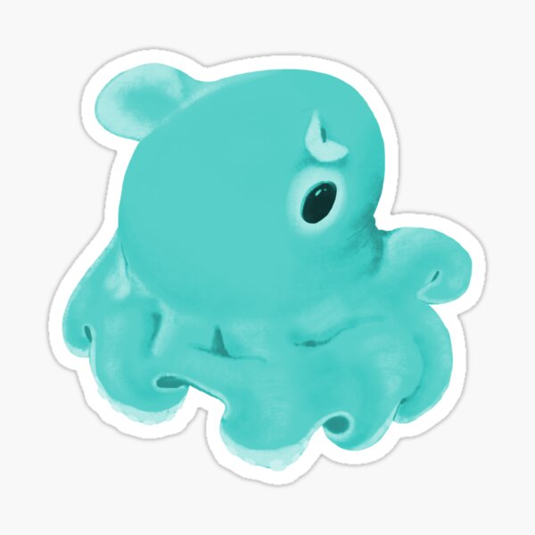 Teal Dumbo Octopus Sticker